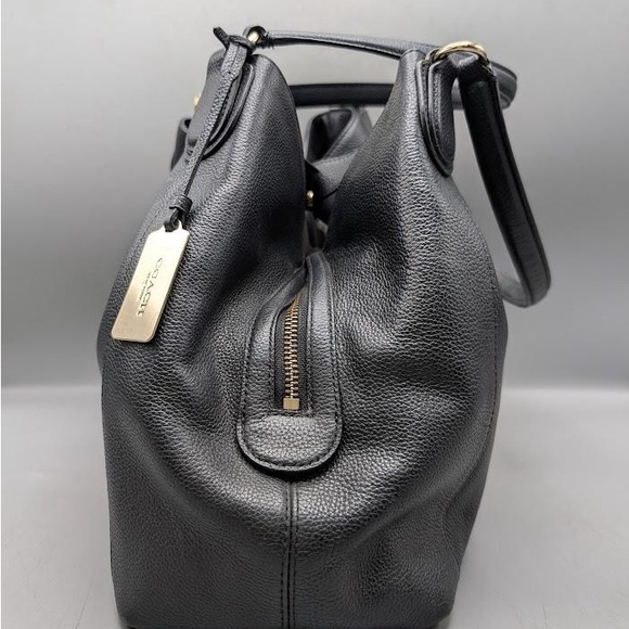 Coach Edie Pebble Leather Shoulder Bag-Black - Picture 3 of 8